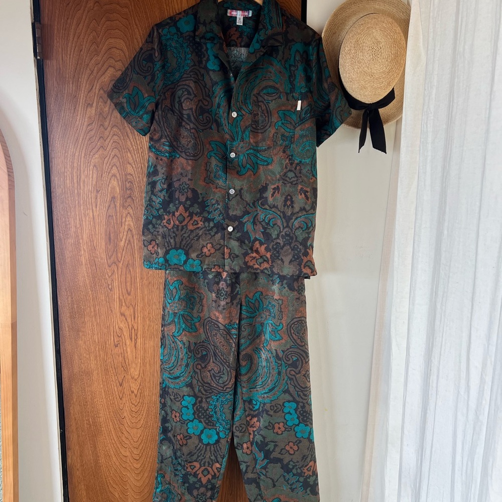 Urban Outfitters Paisley Shirt and Pants Set M